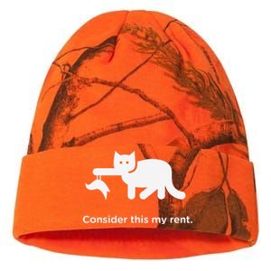 Consider This My Rent Funny Cute Cat Kati Licensed 12" Camo Beanie