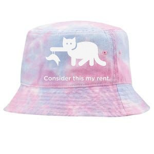 Consider This My Rent Funny Cute Cat Tie-Dyed Bucket Hat