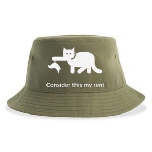 Consider This My Rent Funny Cute Cat Sustainable Bucket Hat