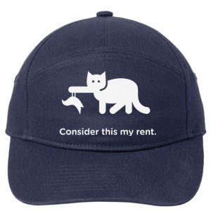 Consider This My Rent Funny Cute Cat 7-Panel Snapback Hat