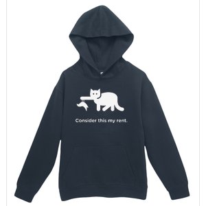 Consider This My Rent Funny Cute Cat Urban Pullover Hoodie