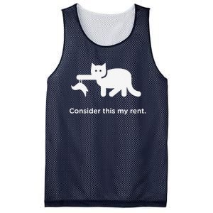 Consider This My Rent Funny Cute Cat Mesh Reversible Basketball Jersey Tank