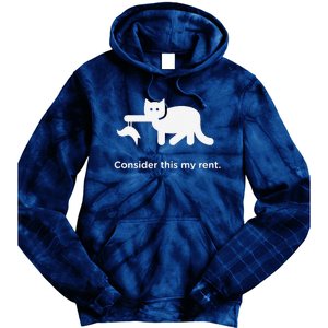 Consider This My Rent Funny Cute Cat Tie Dye Hoodie