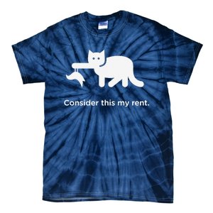 Consider This My Rent Funny Cute Cat Tie-Dye T-Shirt