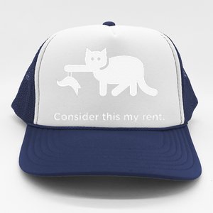 Consider This My Rent Funny Cute Cat Trucker Hat