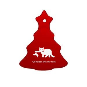 Consider This My Rent Funny Cute Cat Ceramic Tree Ornament