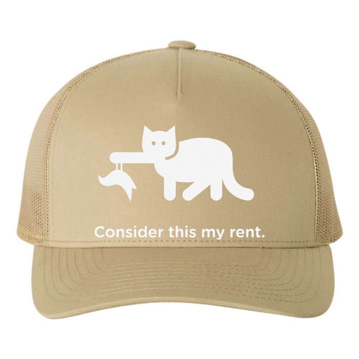 Consider This My Rent Funny Cute Cat Yupoong Adult 5-Panel Trucker Hat