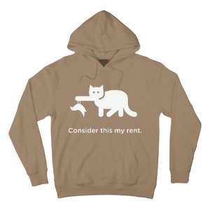 Consider This My Rent Funny Cute Cat Hoodie