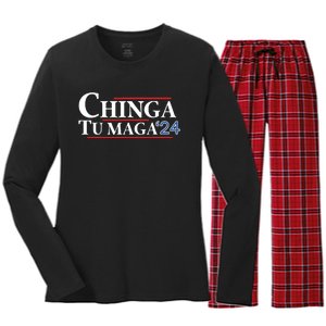 Chinga Tu Maga 24 Women's Long Sleeve Flannel Pajama Set 