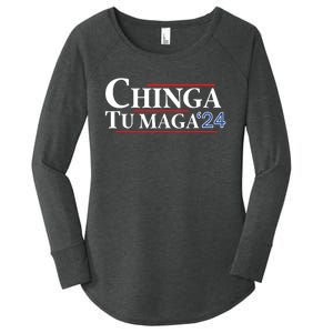 Chinga Tu Maga 24 Women's Perfect Tri Tunic Long Sleeve Shirt