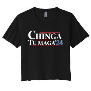 Chinga Tu Maga 24 Women's Crop Top Tee