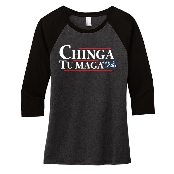 Chinga Tu Maga 24 Women's Tri-Blend 3/4-Sleeve Raglan Shirt