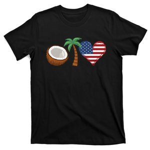 Coconut Tree Meme Patriotic Kamala Statement Usa Democrat T-Shirt