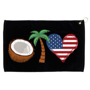 Coconut Tree Meme Patriotic Kamala Statement Usa Democrat Grommeted Golf Towel