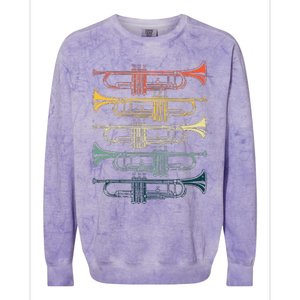 Cool Trumpet Marching Band Musician Jazz Music Colorblast Crewneck Sweatshirt