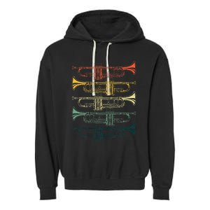 Cool Trumpet Marching Band Musician Jazz Music Garment-Dyed Fleece Hoodie