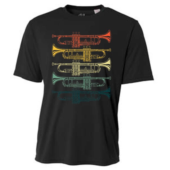 Cool Trumpet Marching Band Musician Jazz Music Cooling Performance Crew T-Shirt