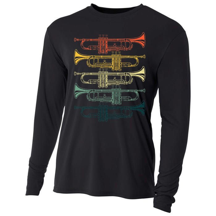 Cool Trumpet Marching Band Musician Jazz Music Cooling Performance Long Sleeve Crew