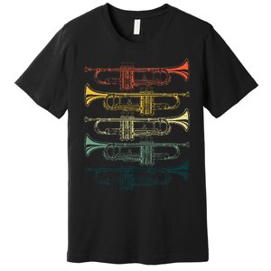 Cool Trumpet Marching Band Musician Jazz Music Premium T-Shirt