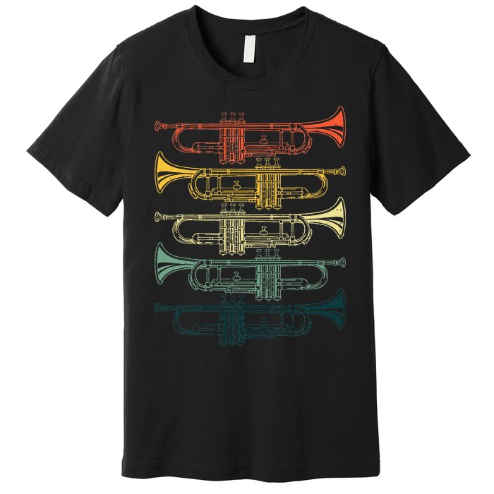 Cool Trumpet Marching Band Musician Jazz Music Premium T-Shirt