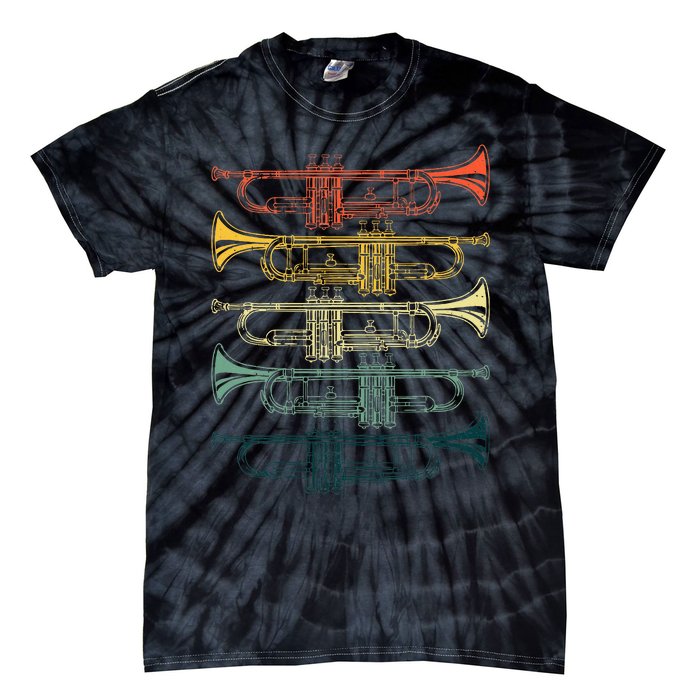 Cool Trumpet Marching Band Musician Jazz Music Tie-Dye T-Shirt