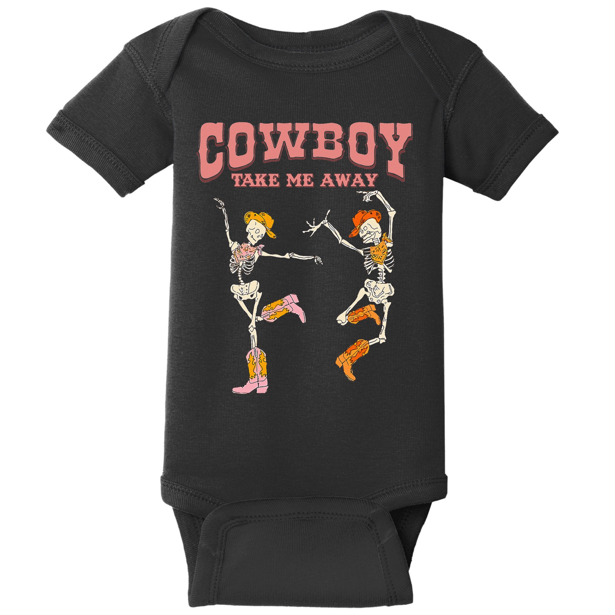Cow Take Me Away Skeleton Western Southern Country Music Baby Bodysuit