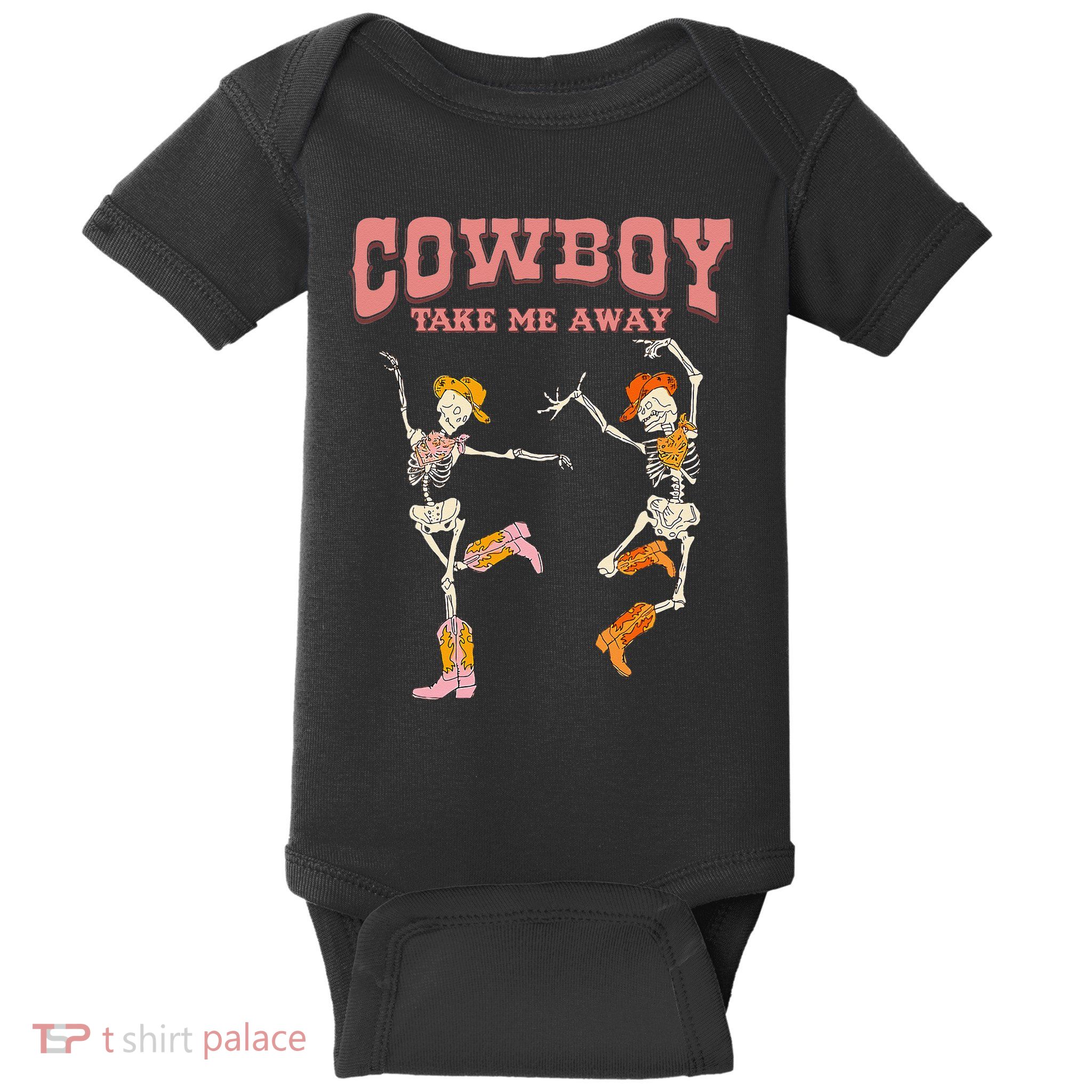Cow Take Me Away Skeleton Western Southern Country Music Baby Bodysuit