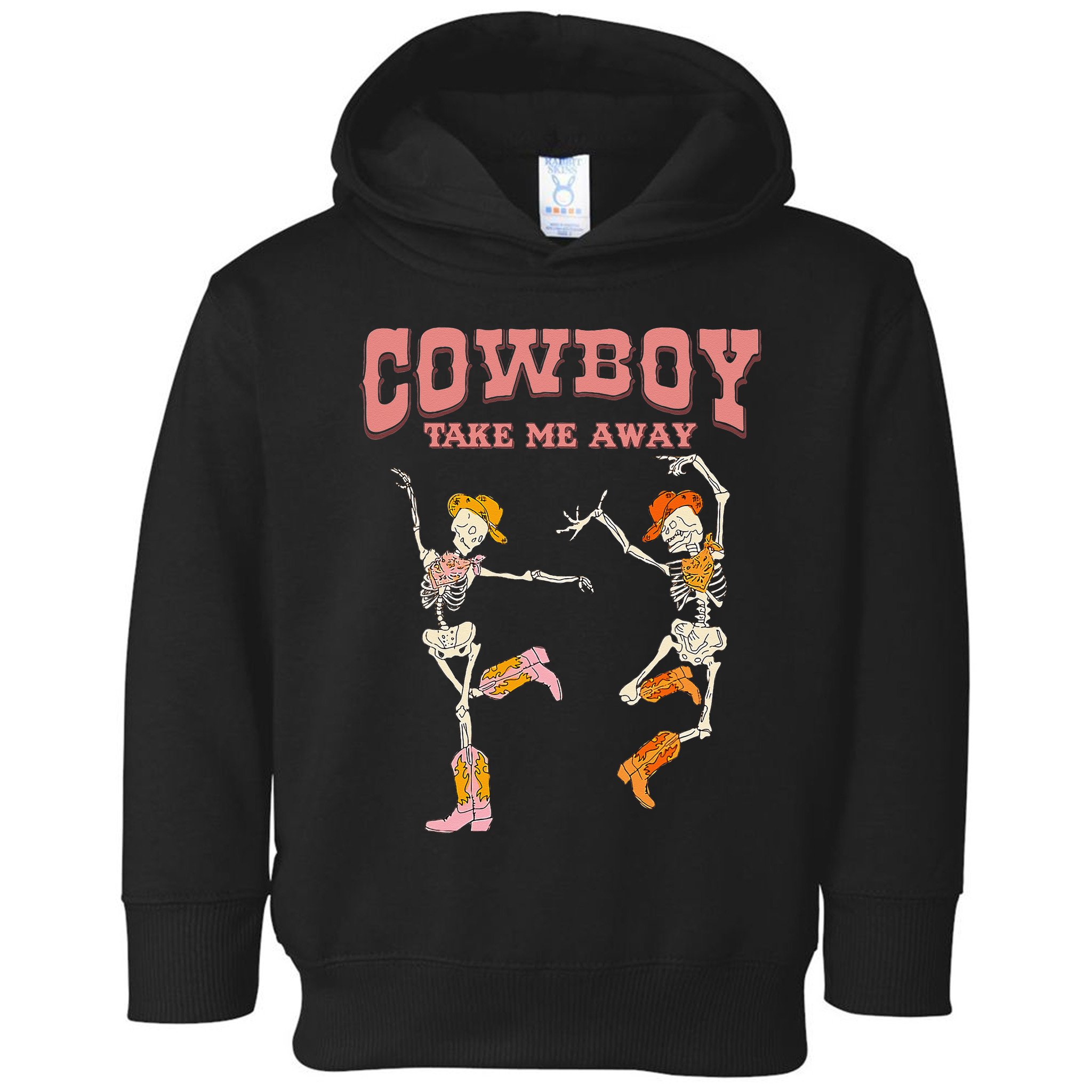Cow Take Me Away Skeleton Western Southern Country Music Toddler Hoodie