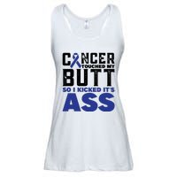 Cancer Touched My Butt So I Kicked Its Ass Funny Colon Cancer Awareness Ladies Essential Flowy Tank