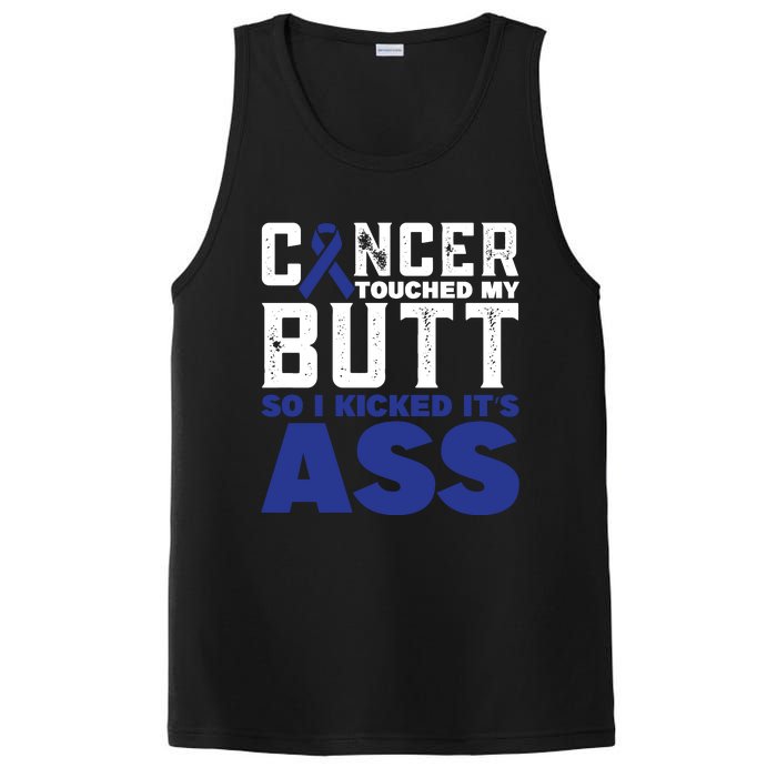 Cancer Touched My Butt So I Kicked Its Ass Funny Colon Cancer Awareness PosiCharge Competitor Tank