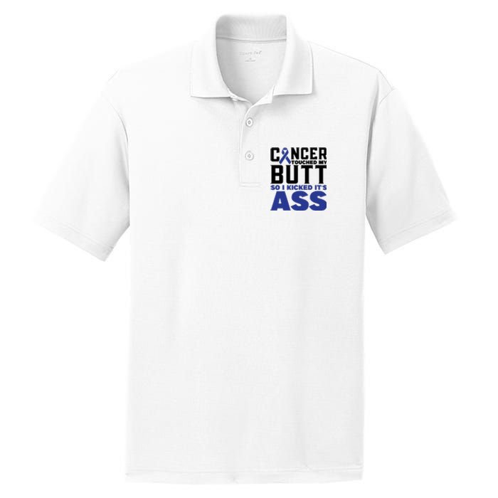 Cancer Touched My Butt So I Kicked Its Ass Funny Colon Cancer Awareness PosiCharge RacerMesh Polo