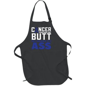 Cancer Touched My Butt So I Kicked Its Ass Funny Colon Cancer Awareness Full-Length Apron With Pockets