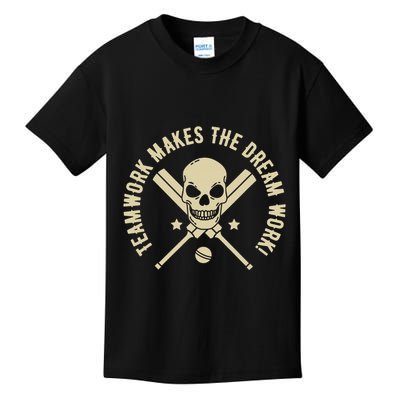 Colorful Teamwork makes the Dream Work! Cricket Kids T-Shirt