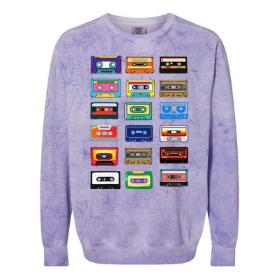 Cassette Tapes Mixtapes 1980s 1990s Radio Music Graphic Colorblast Crewneck Sweatshirt