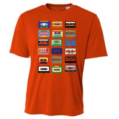 Cassette Tapes Mixtapes 1980s 1990s Radio Music Graphic Cooling Performance Crew T-Shirt