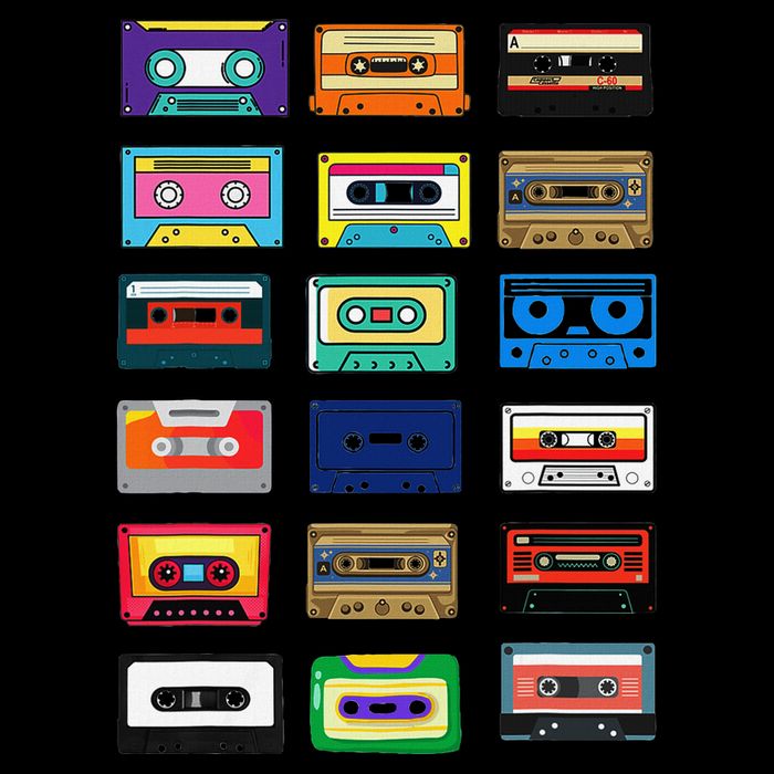 Cassette Tapes Mixtapes 1980s 1990s Radio Music Graphic Cooling Performance Crew T-Shirt