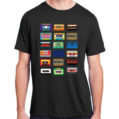 Cassette Tapes Mixtapes 1980s 1990s Radio Music Graphic Adult ChromaSoft Performance T-Shirt