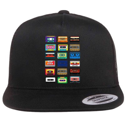 Cassette Tapes Mixtapes 1980s 1990s Radio Music Graphic Flatbill Hat