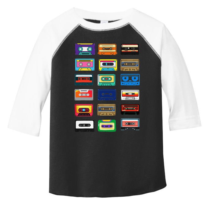 Cassette Tapes Mixtapes 1980s 1990s Radio Music Graphic Toddler Fine Jersey T-Shirt