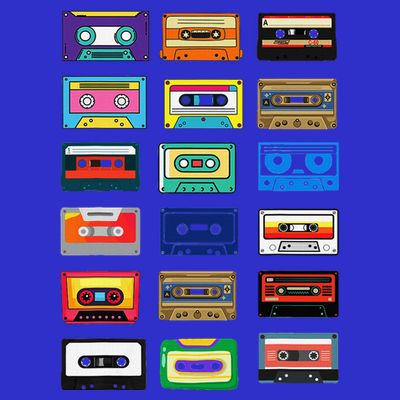 Cassette Tapes Mixtapes 1980s 1990s Radio Music Graphic T-Shirt