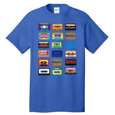 Cassette Tapes Mixtapes 1980s 1990s Radio Music Graphic Tall T-Shirt