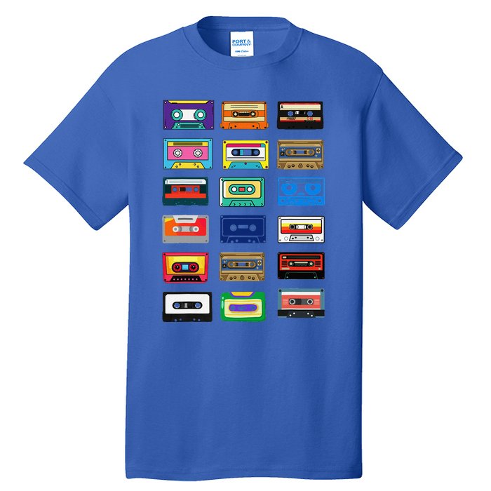 Cassette Tapes Mixtapes 1980s 1990s Radio Music Graphic Tall T-Shirt