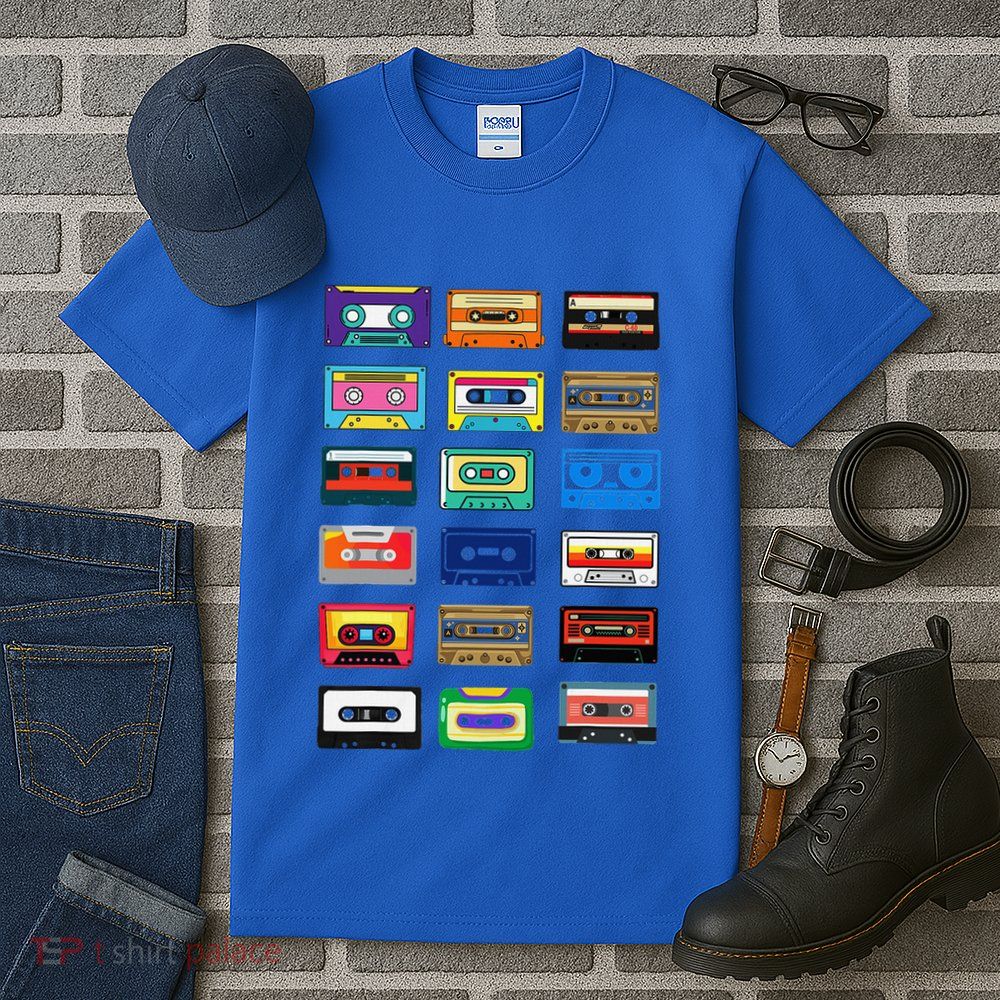 Cassette Tapes Mixtapes 1980s 1990s Radio Music Graphic Tall T-Shirt