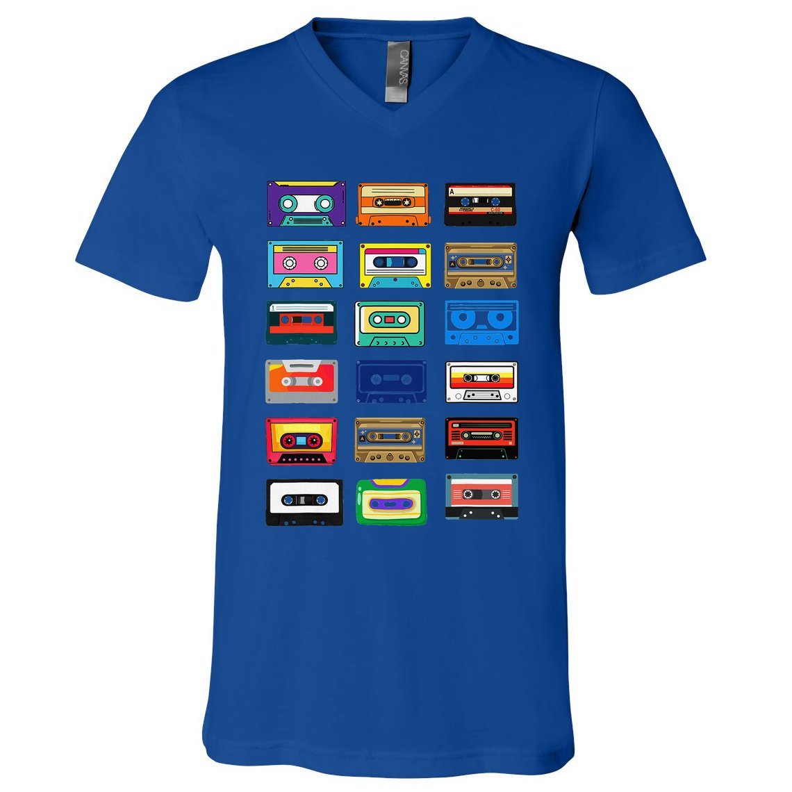 Cassette Tapes Mixtapes 1980s 1990s Radio Music Graphic V-Neck T-Shirt