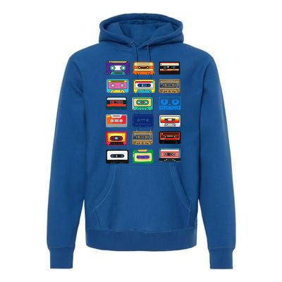 Cassette Tapes Mixtapes 1980s 1990s Radio Music Graphic Premium Hoodie