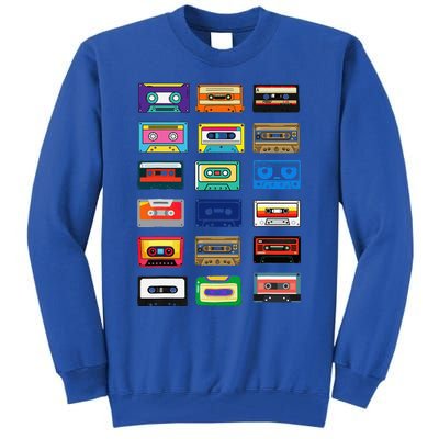 Cassette Tapes Mixtapes 1980s 1990s Radio Music Graphic Tall Sweatshirt