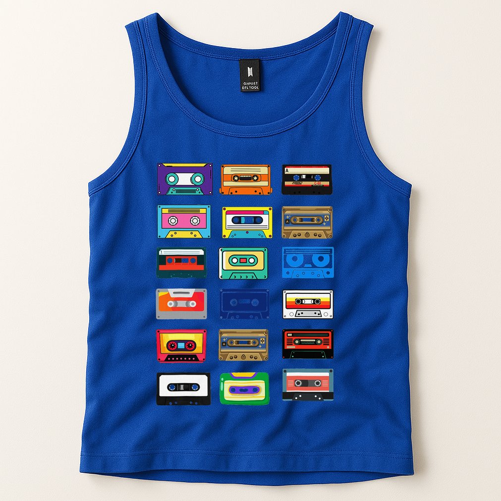 Cassette Tapes Mixtapes 1980s 1990s Radio Music Graphic Tank Top