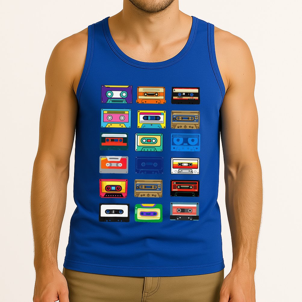 Cassette Tapes Mixtapes 1980s 1990s Radio Music Graphic Tank Top