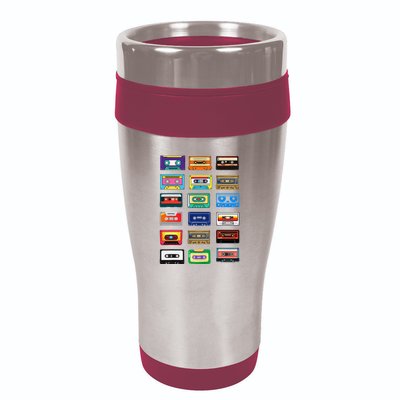 Cassette Tapes Mixtapes 1980s 1990s Radio Music Graphic 16oz Travel Tumbler