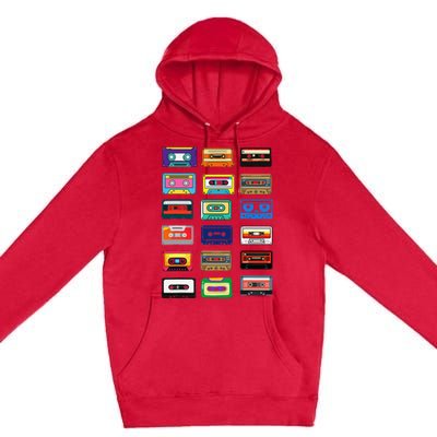 Cassette Tapes Mixtapes 1980s 1990s Radio Music Graphic Premium Pullover Hoodie